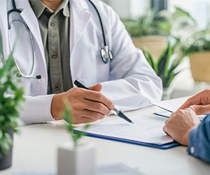 医師が診察している様子